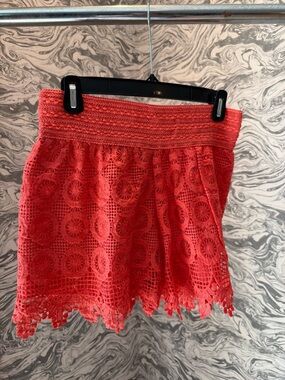 New Mix Coral Crochet Lace Shorts